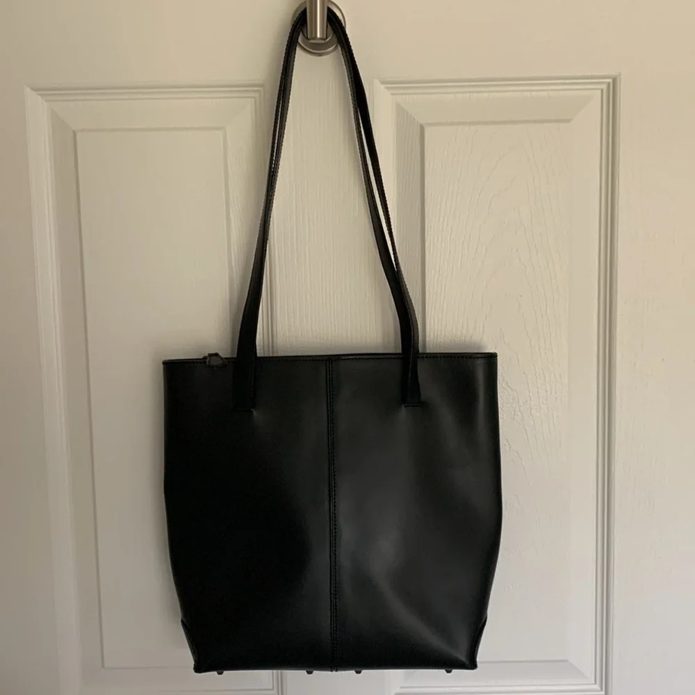 Cristian made in Italy black leather tote bag